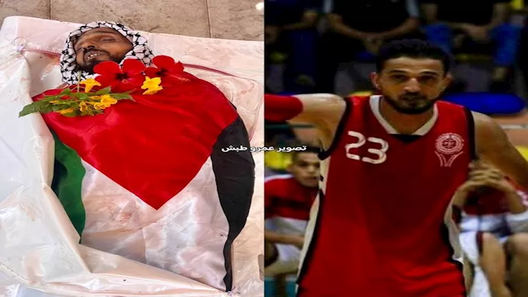 استشهاد لاعب كرة السلة محمد شعلان برصاص أثناء بحثه عن طعام لابنته المريضة